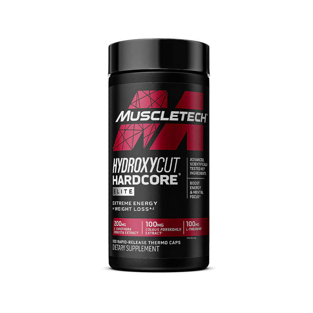 Muscletech Performance Series Hydroxycut Hardcore Elite (٢٥٠ ملغ من الكافيين اللامائي، ٢٠٠ ملغ من القهوة الخضراء، ١٠٠ ملغ من L-ثيانين) - ١١٠ كبسولة