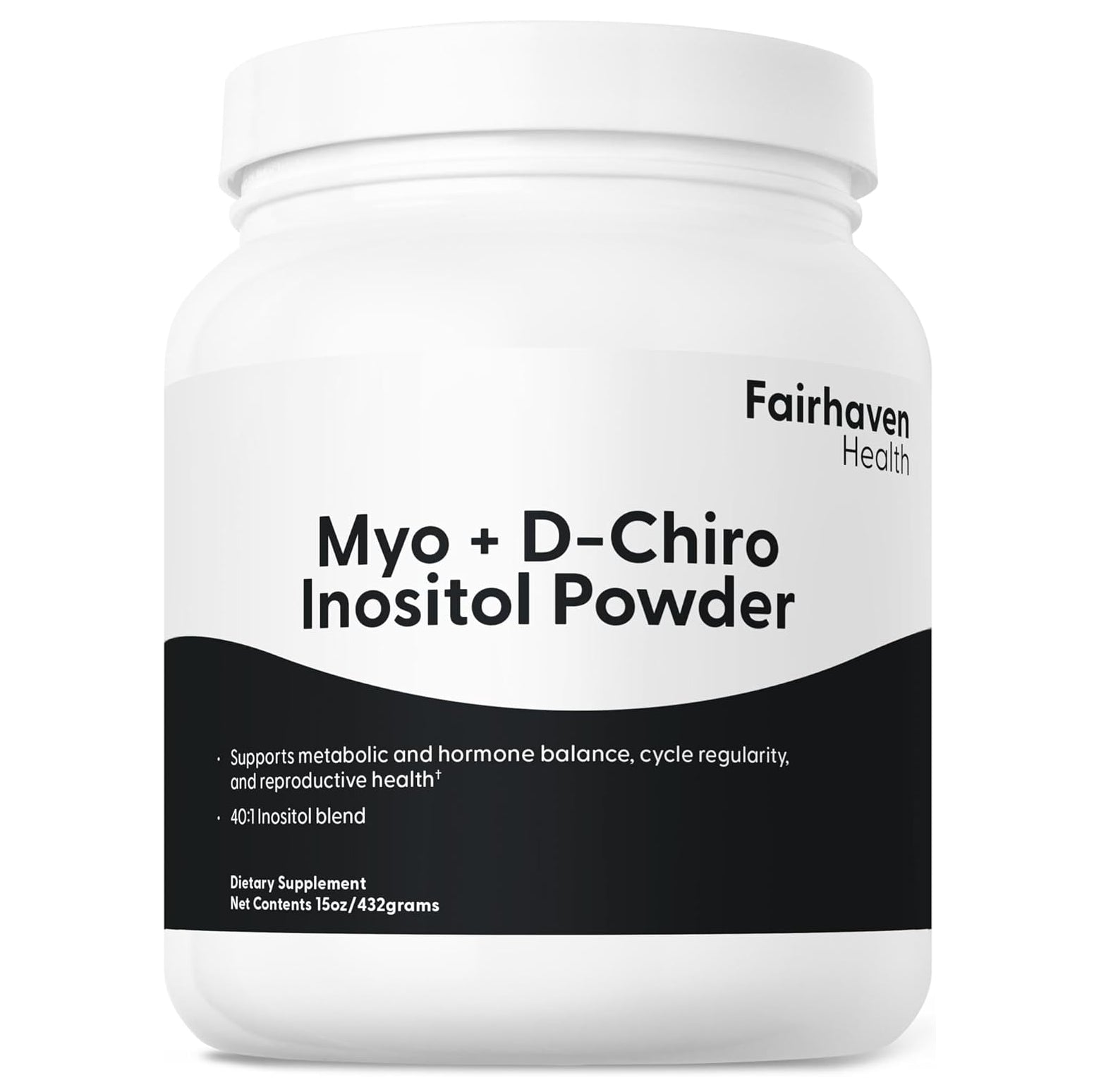 Fairhaven Health myo-inositol and D-chiro-inositol powder for hormonal balance